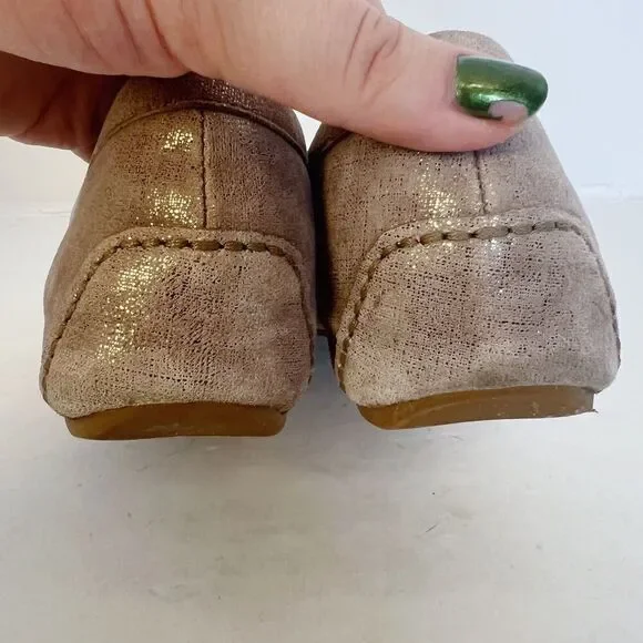 Donald J. Pliner Filo Tan Champagne Metallic Horsebit Loafers Women's Size 10 - Picture 6 of 8